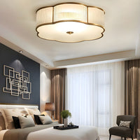 Ceiling Light Flush Mount Ribbed Glass Traditional Style | Clovira