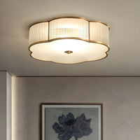 Ceiling Light Flush Mount Ribbed Glass Traditional Style | Clovira