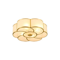 Ceiling Light Frosted Glass Flush Mount Vintage Brass | Florina