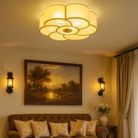 Ceiling Light Frosted Glass Flush Mount Vintage Brass | Florina