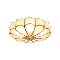 Ceiling Light Frosted Glass Vintage Brass Flush Mount | Zarivo