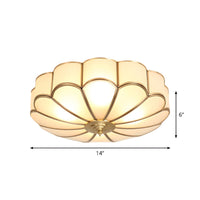 Ceiling Light Frosted Glass Vintage Brass Flush Mount | Zarivo