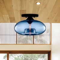Ceiling Light Glass Oval Shade Industrial Style | Olviera