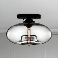 Ceiling Light Glass Oval Shade Industrial Style | Olviera