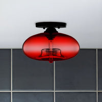 Ceiling Light Glass Oval Shade Industrial Style | Olviera