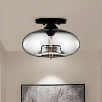 Ceiling Light Glass Oval Shade Industrial Style | Olviera