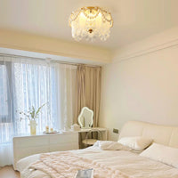 Ceiling Light Glass Petals with Pearl Detail Scandinavian Style | Perleza