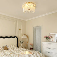 Ceiling Light Glass Petals with Pearl Detail Scandinavian Style | Perleza