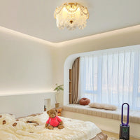 Ceiling Light Glass Petals with Pearl Detail Scandinavian Style | Perleza