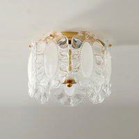 Ceiling Light Glass Petals with Pearl Detail Scandinavian Style | Perleza