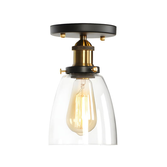 Ceiling Light Glass Semi Flush in Industrial Style | Brinora