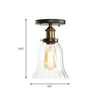 Ceiling Light Glass Semi Flush in Industrial Style | Brinora