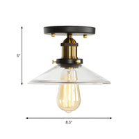 Ceiling Light Glass Semi Flush in Industrial Style | Brinora