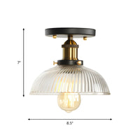 Ceiling Light Glass Semi Flush in Industrial Style | Brinora