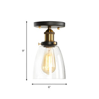 Ceiling Light Glass Semi Flush in Industrial Style | Brinora