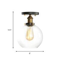 Ceiling Light Glass Semi Flush in Industrial Style | Brinora