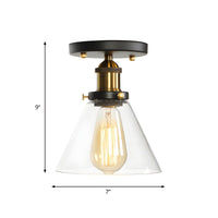 Ceiling Light Glass Semi Flush in Industrial Style | Brinora