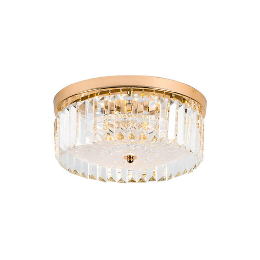 Ceiling Light LED Flush Mount Crystal Drum Modern | Solveta