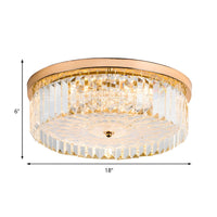 Ceiling Light LED Flush Mount Crystal Drum Modern | Solveta