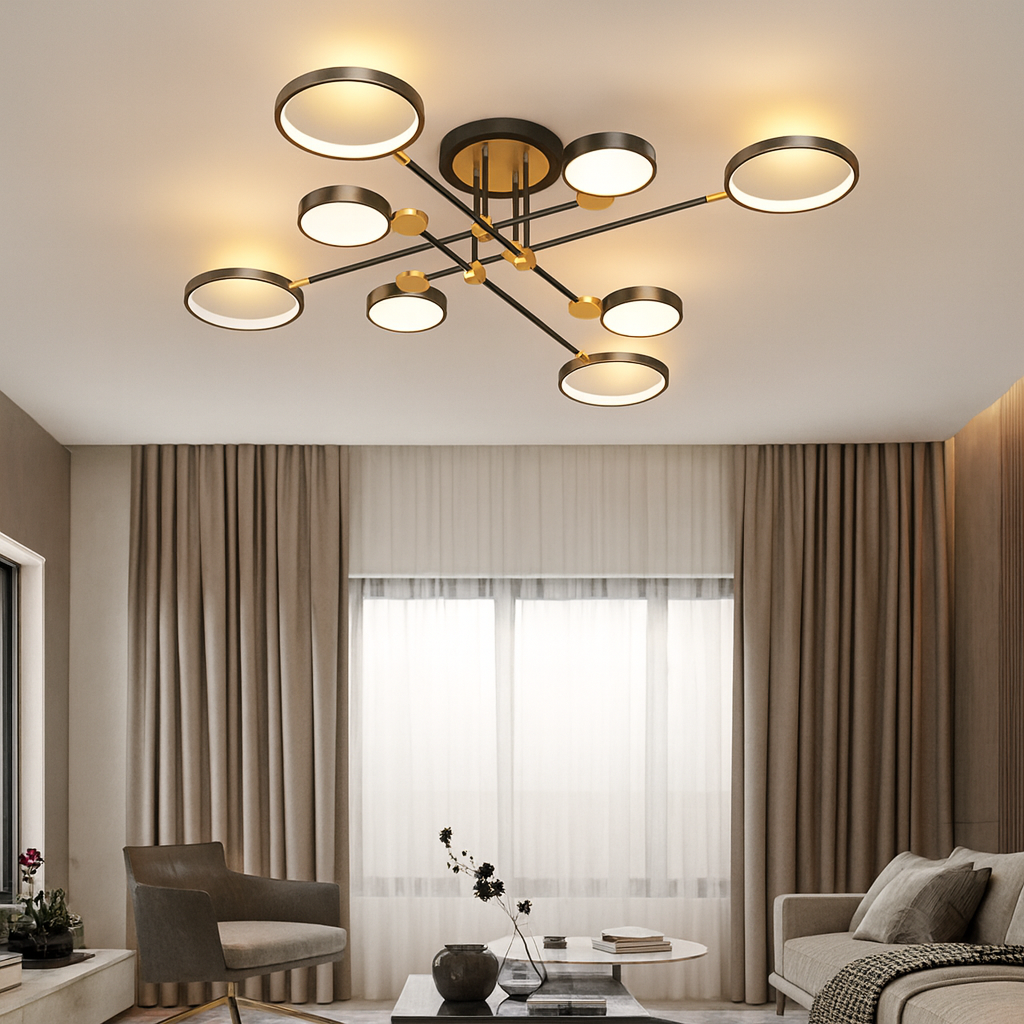 Ceiling Light LED Gold Black in Nordic Style | Arcion