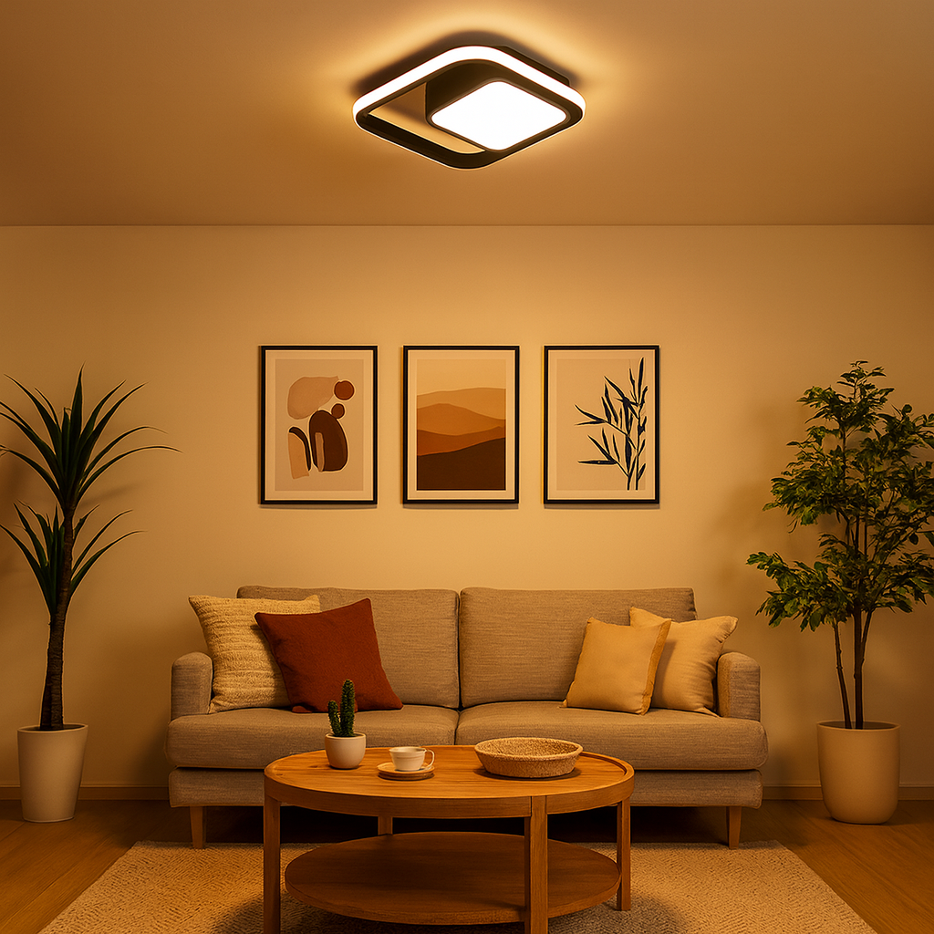 Ceiling Light LED Square Ring in Modern Style | Nalviro