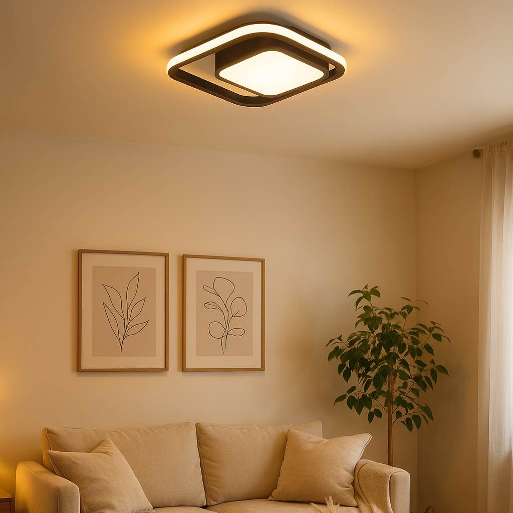 Ceiling Light LED Square Ring in Modern Style | Nalviro