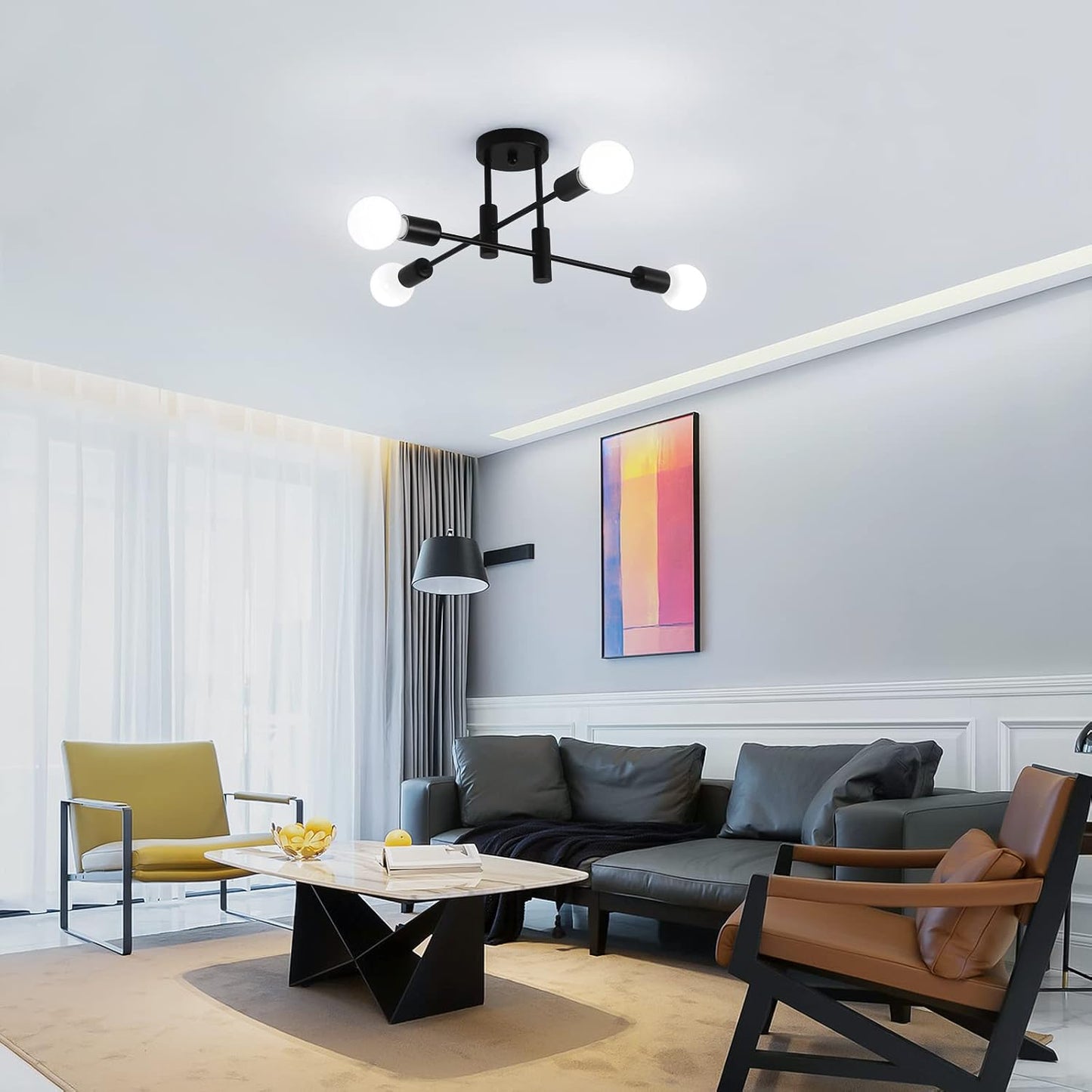 Ceiling Light Metal Frame in Nordic Style | Norvilo
