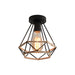 Ceiling Light Metal Rope Diamond Industrial Style | Norevo