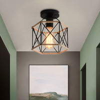Ceiling Light Metal Rope Hexagon Industrial Style | Norvik
