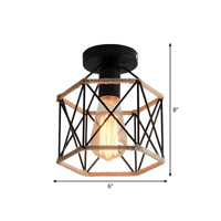 Ceiling Light Metal Rope Hexagon Industrial Style | Norvik