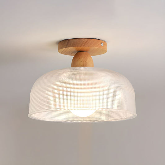 Ceiling Light Nordic Prismatic Glass Semi Flush Bowl | Evolar