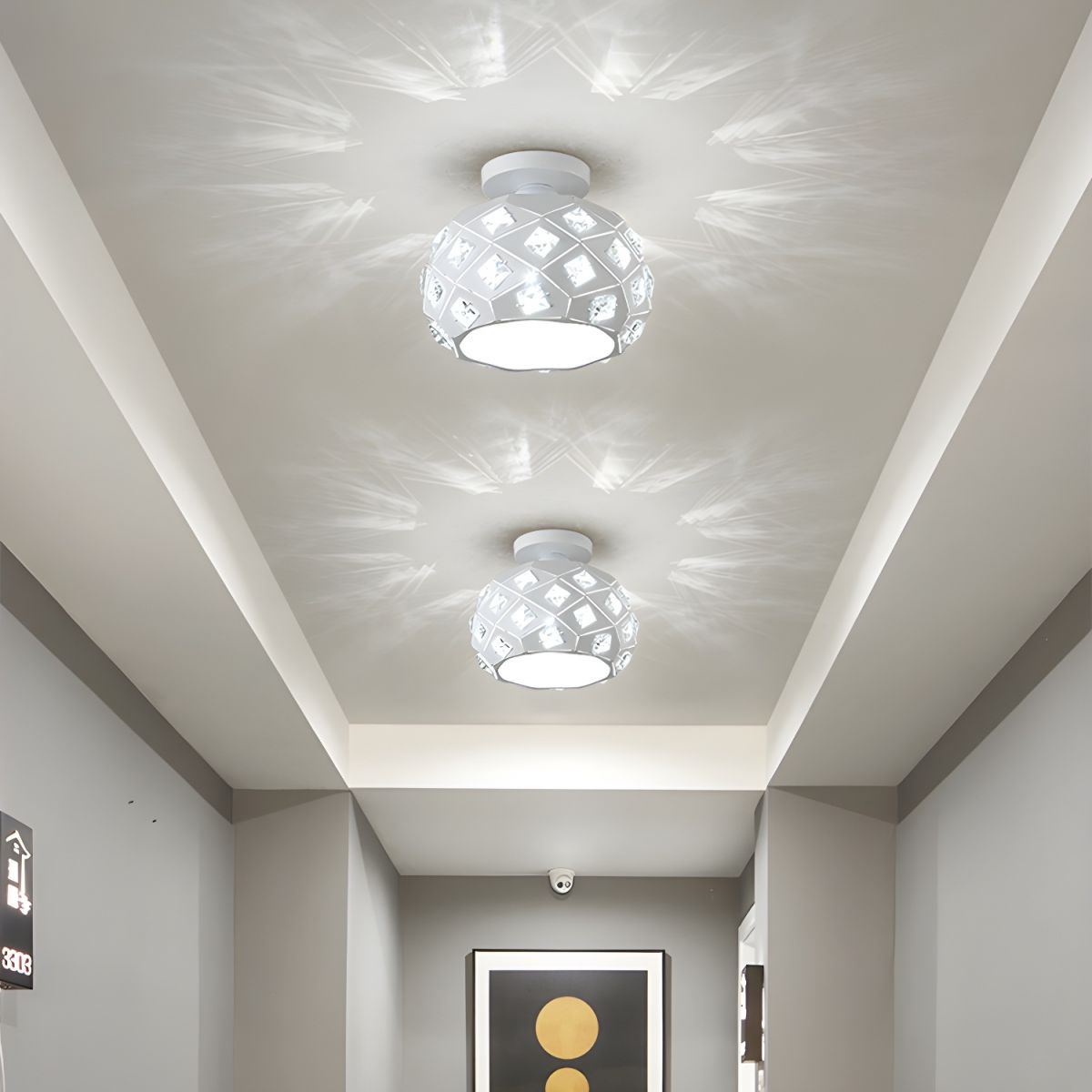 Ceiling Light Nordic Style with Crystal Detail | Korvia