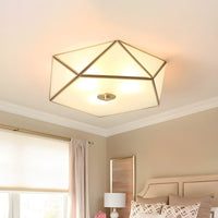 Ceiling Light Prismatic Frosted Glass Vintage Flush Mount | Brivora