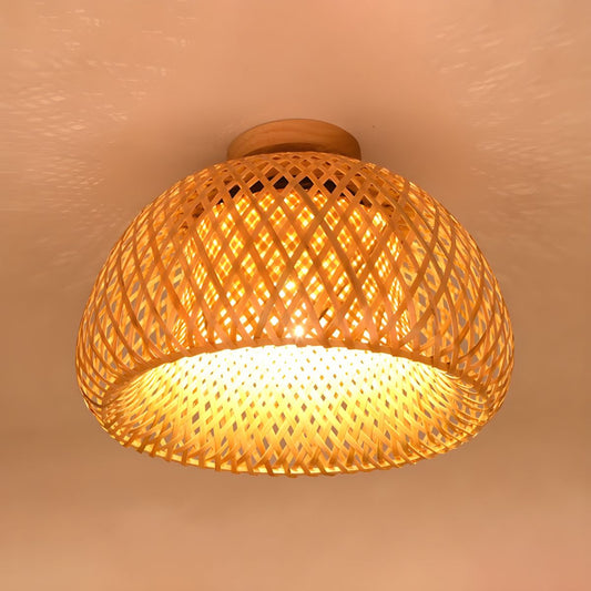 Ceiling Light Rattan Semi Flush in Oriental Style | Olivan