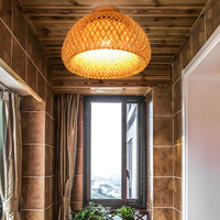 Ceiling Light Rattan Semi Flush in Oriental Style | Olivan