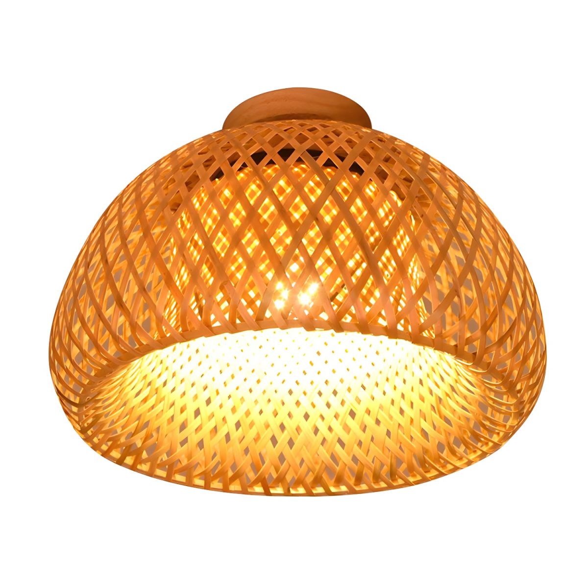 Ceiling Light Rattan Semi Flush Mount | Unisex Home Lighting ...