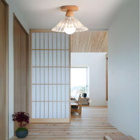 Ceiling Light Ribbed Glass Cone Nordic Style | Noreva