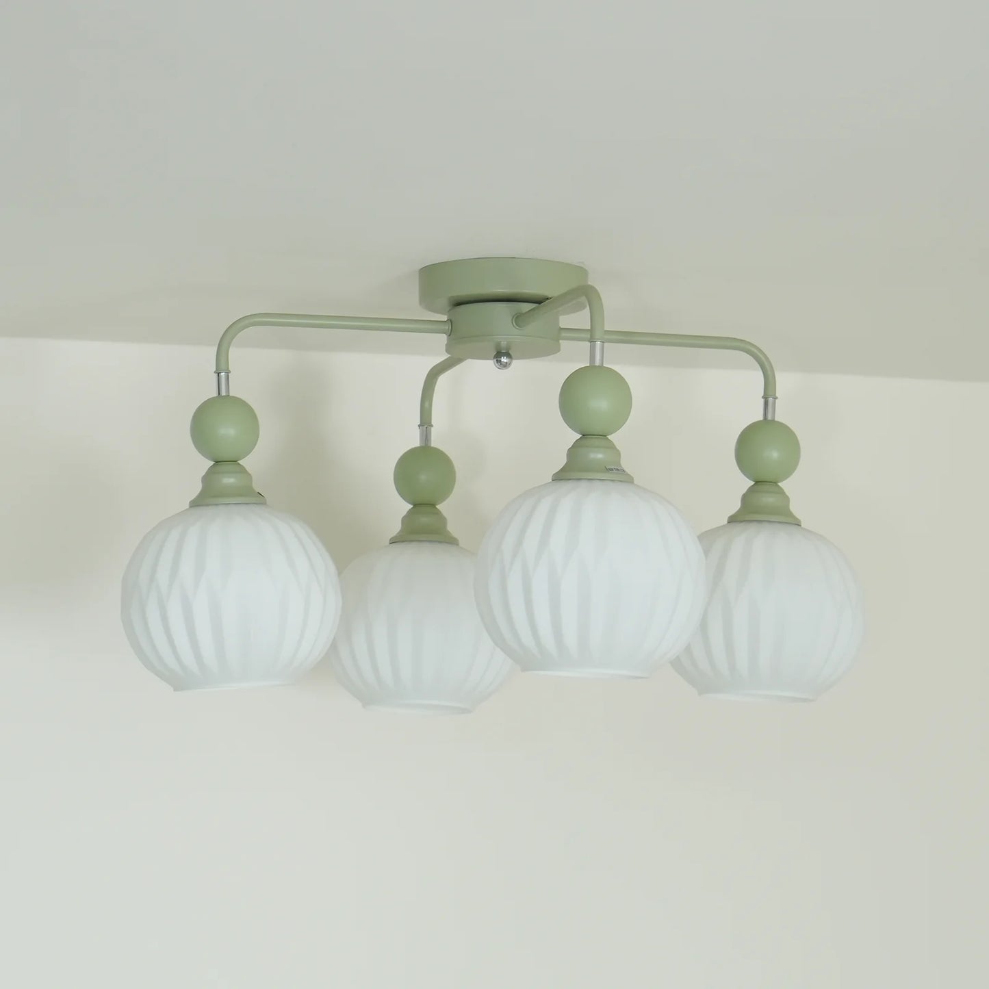 Ceiling Light Ribbed Glass Modern Interior | Renova