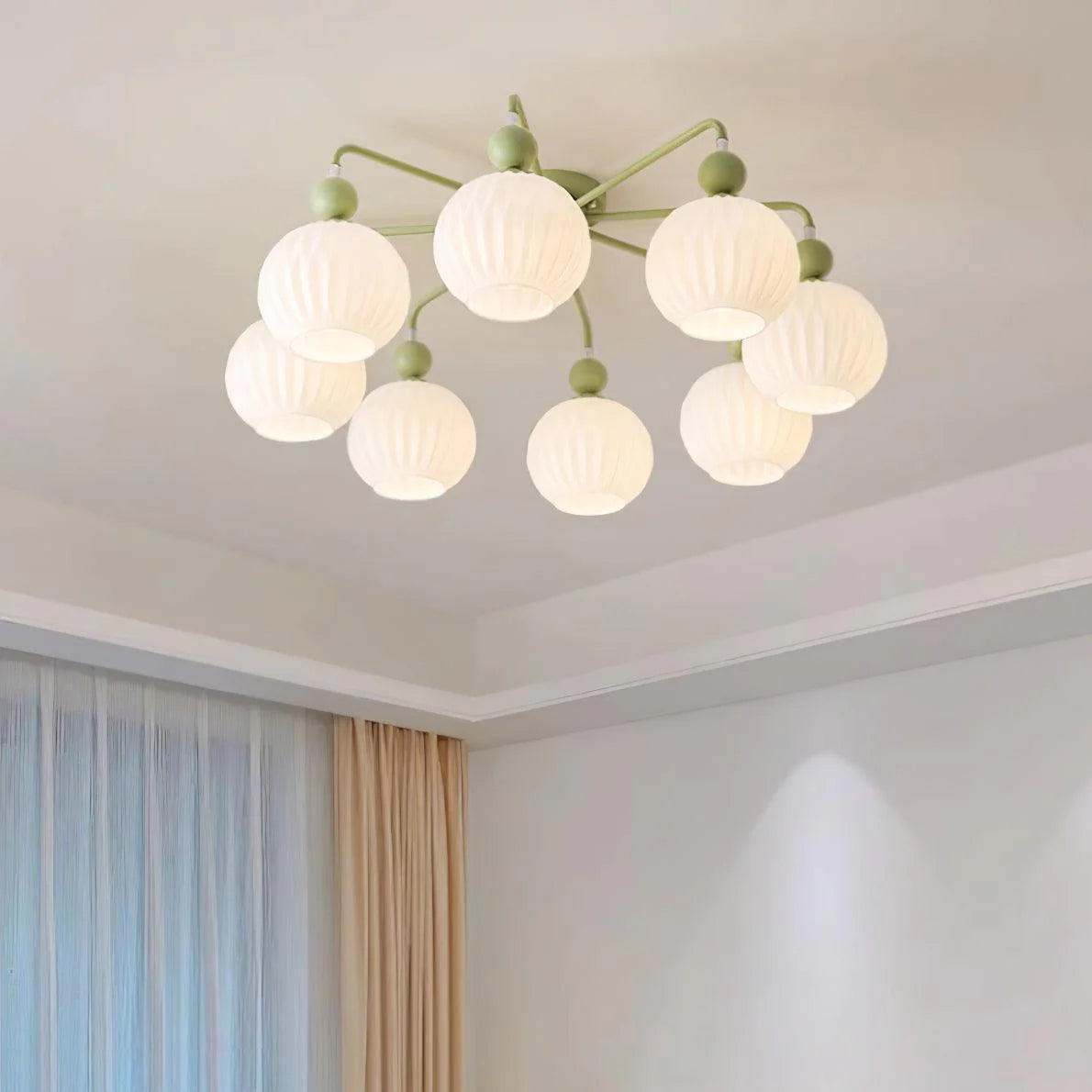 Ceiling Light Ribbed Glass Modern Interior | Renova