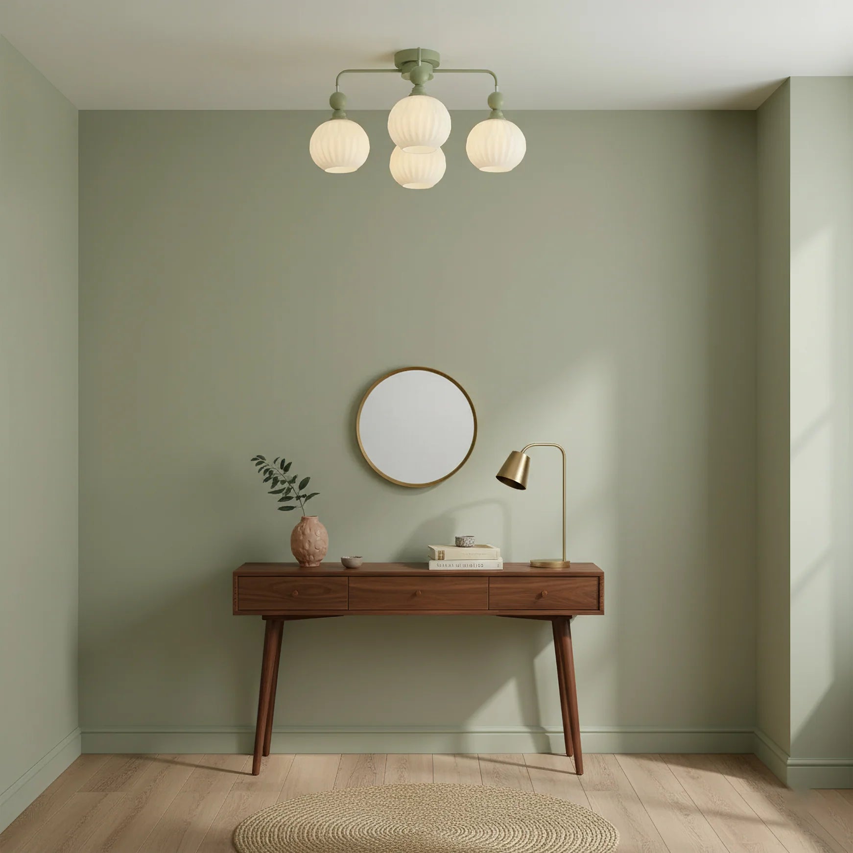 Ceiling Light Ribbed Glass Modern Interior | Renova