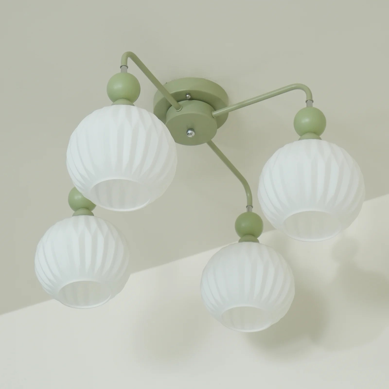 Ceiling Light Ribbed Glass Modern Interior | Renova
