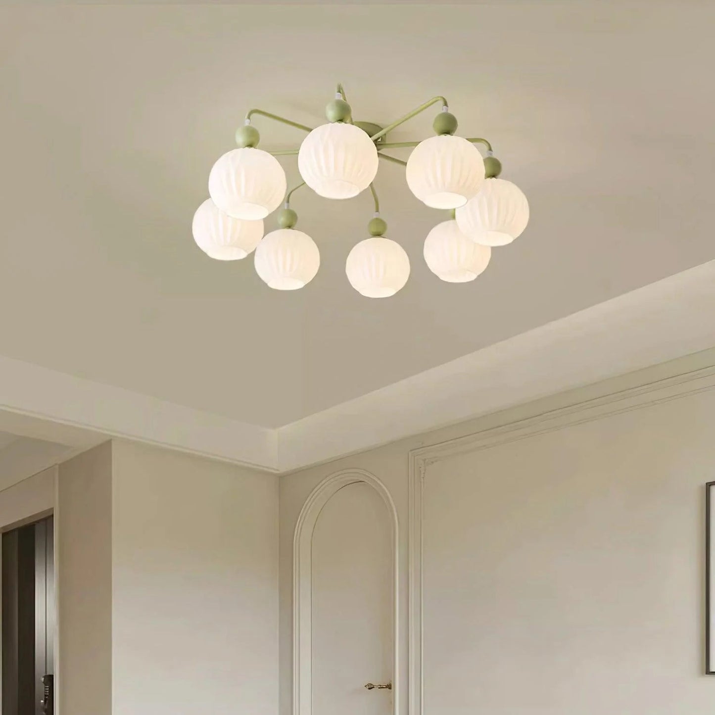 Ceiling Light Ribbed Glass Modern Interior | Renova