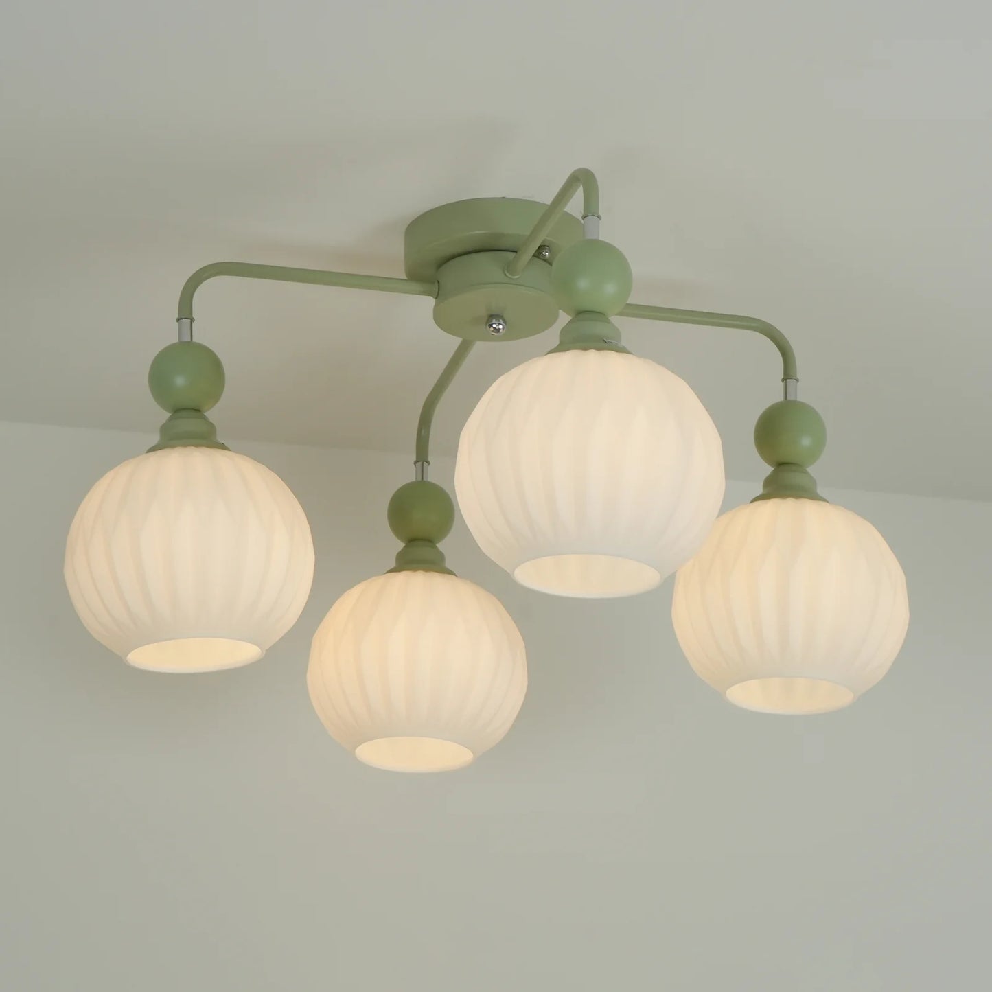 Ceiling Light Ribbed Glass Modern Interior | Renova