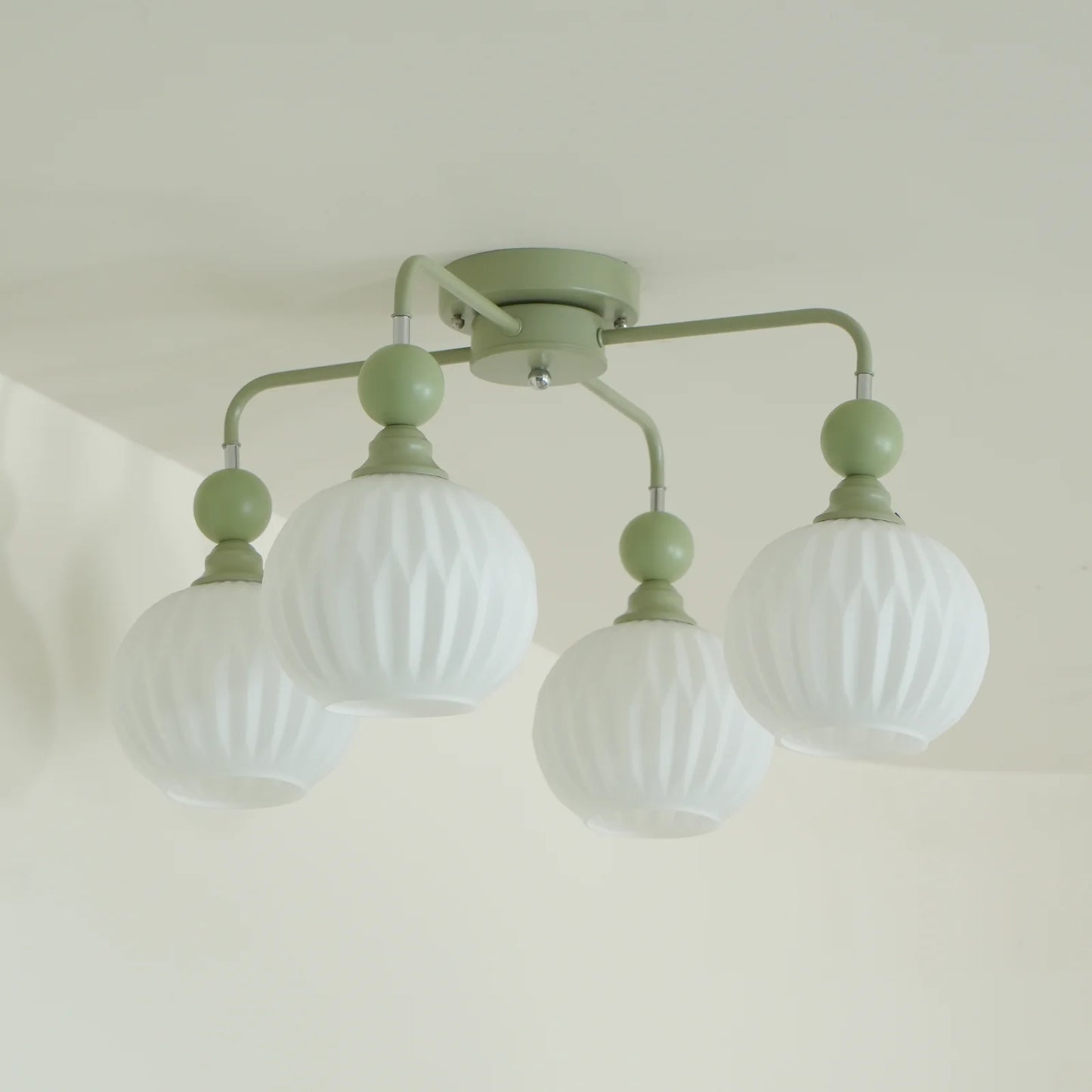 Ceiling Light Ribbed Glass Modern Interior | Renova