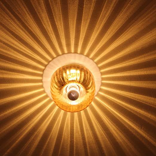 Ceiling Light Rippled Glass Flush Mount Modern Interior | Pharaoh