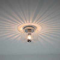 Ceiling Light Rippled Glass Flush Mount Modern Interior | Pharaoh