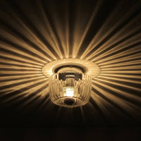Ceiling Light Rippled Glass Flush Mount Modern Interior | Pharaoh