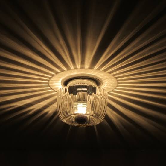 Ceiling Light Rippled Glass Flush Mount Modern Interior | Pharaoh