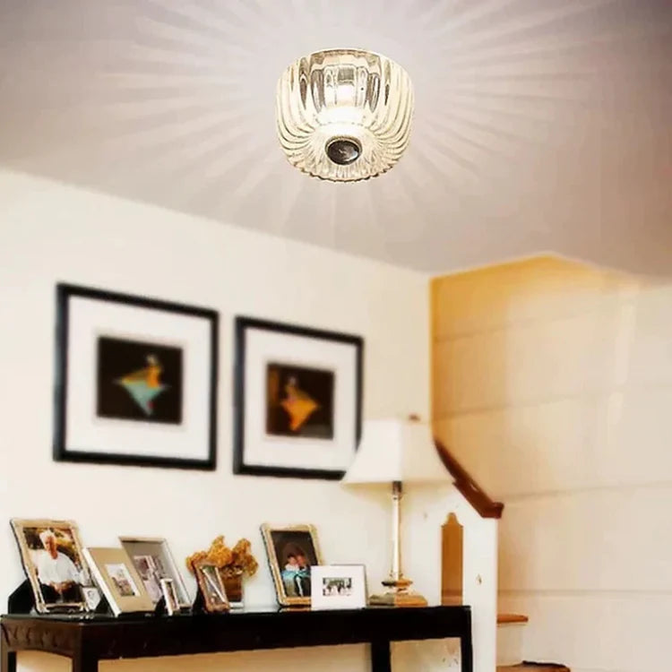 Ceiling Light Rippled Glass Flush Mount Modern Interior | Pharaoh