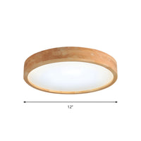 Ceiling Light Round Wood LED Flush Mount Nordic Style | Zanira